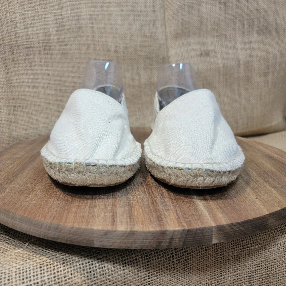 Ubuntu Espadrille Slip On Shoes Handmade in Kenya Beige‎ Beaded Women's Size 9M
